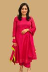 Meher Magenta parrot green suit set